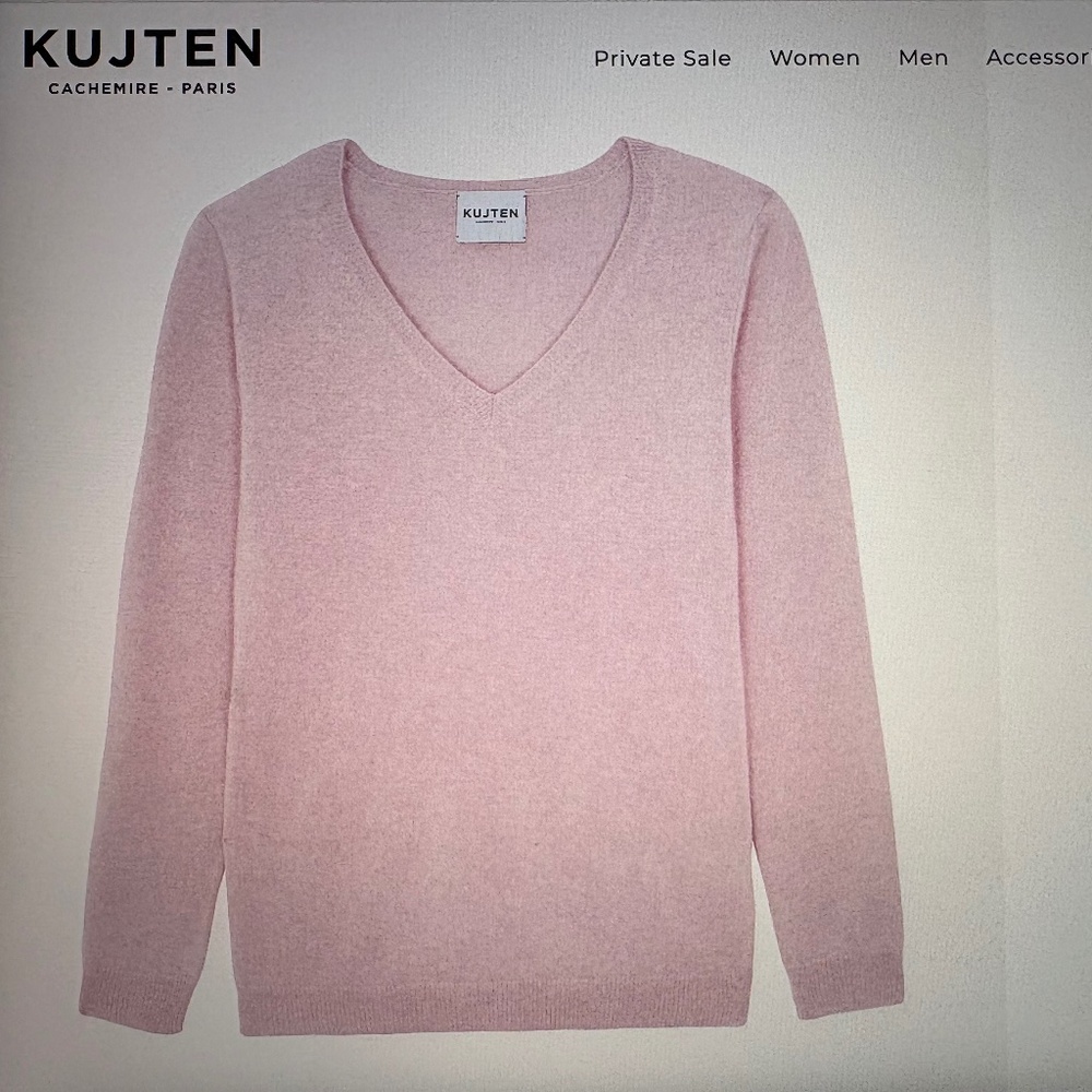 NWT Elegant, Luxury KUTGEN CASHMERE Paris V-neck Sweater Spring Capsulte Wardrob